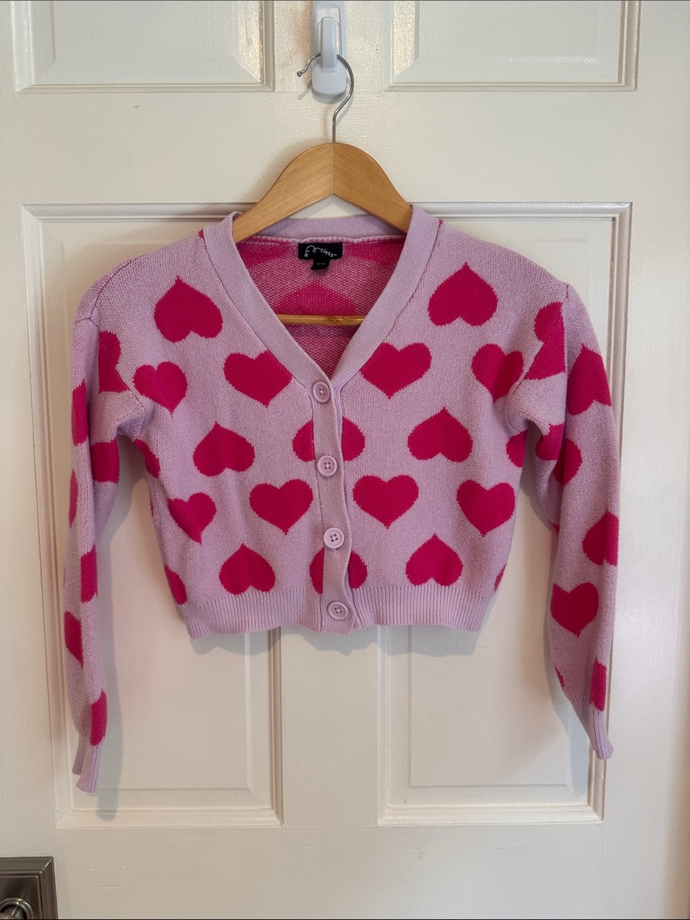 art class Pink Ombre Heart Knit Sweater size M 7/8
